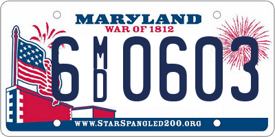 MD license plate 6MD0603