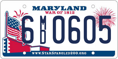 MD license plate 6MD0605