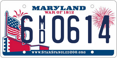 MD license plate 6MD0614