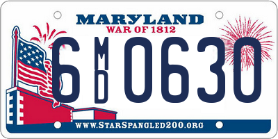 MD license plate 6MD0630