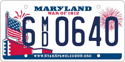 MD license plate 6MD0640