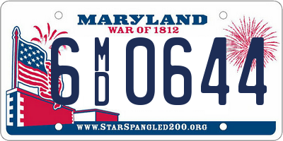 MD license plate 6MD0644