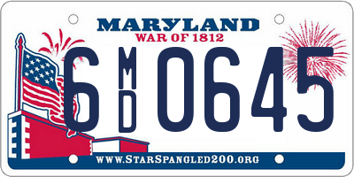 MD license plate 6MD0645