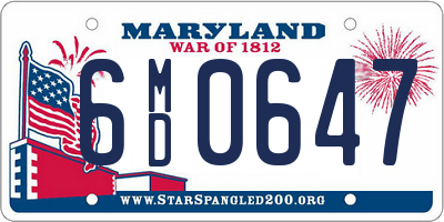 MD license plate 6MD0647