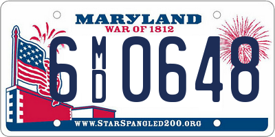 MD license plate 6MD0648