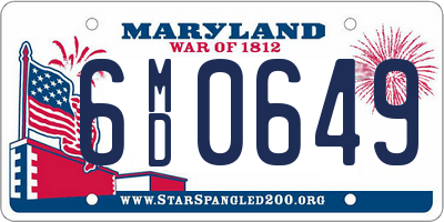 MD license plate 6MD0649