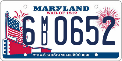 MD license plate 6MD0652