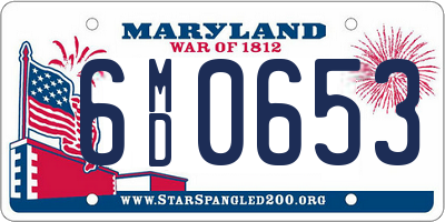 MD license plate 6MD0653