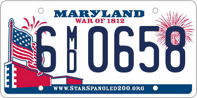 MD license plate 6MD0658