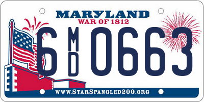 MD license plate 6MD0663