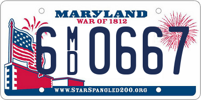 MD license plate 6MD0667