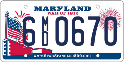 MD license plate 6MD0670