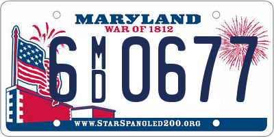 MD license plate 6MD0677