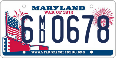 MD license plate 6MD0678