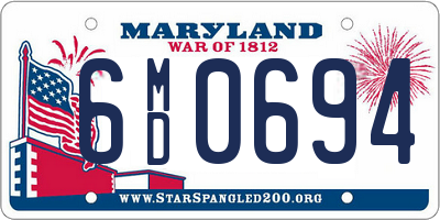 MD license plate 6MD0694