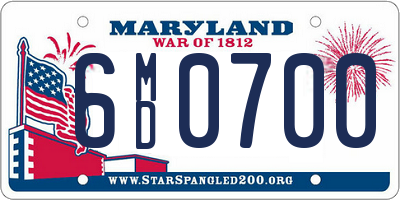 MD license plate 6MD0700