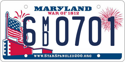 MD license plate 6MD0701