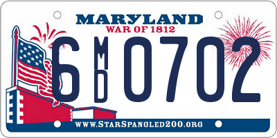 MD license plate 6MD0702