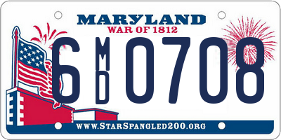 MD license plate 6MD0708