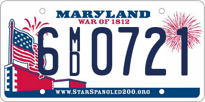 MD license plate 6MD0721