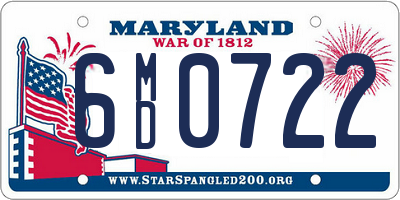 MD license plate 6MD0722