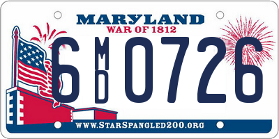 MD license plate 6MD0726