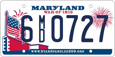 MD license plate 6MD0727