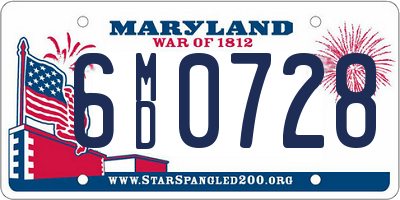 MD license plate 6MD0728