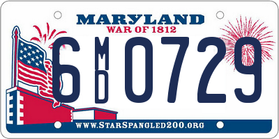 MD license plate 6MD0729