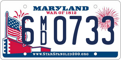 MD license plate 6MD0733