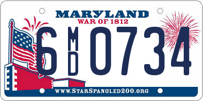 MD license plate 6MD0734