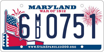 MD license plate 6MD0751