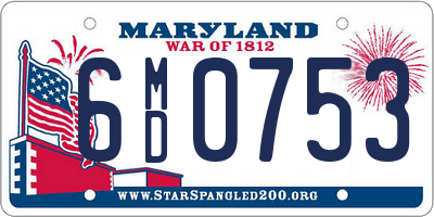MD license plate 6MD0753