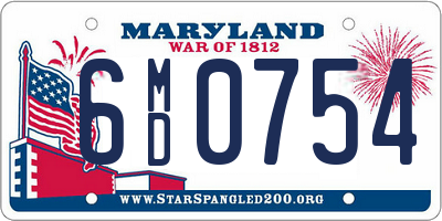 MD license plate 6MD0754
