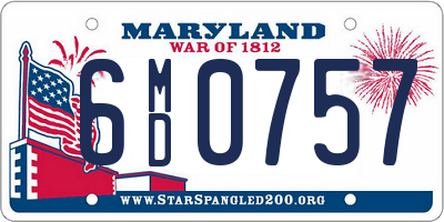 MD license plate 6MD0757