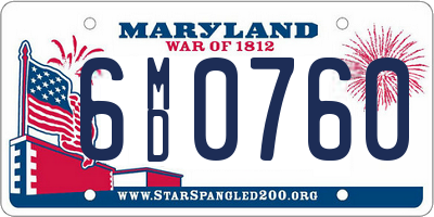 MD license plate 6MD0760