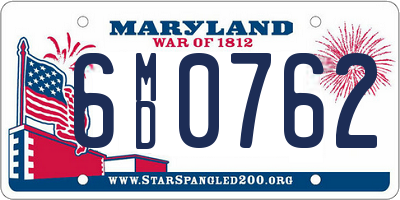 MD license plate 6MD0762