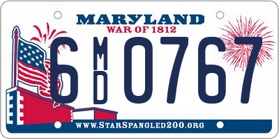 MD license plate 6MD0767