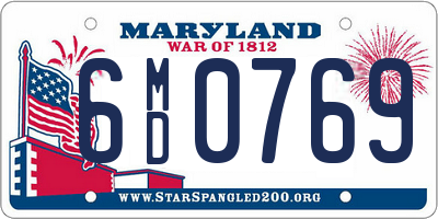 MD license plate 6MD0769