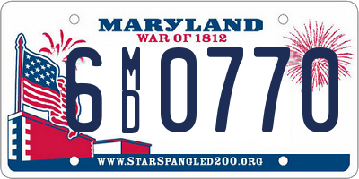 MD license plate 6MD0770