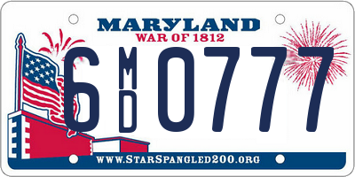 MD license plate 6MD0777
