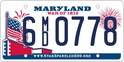 MD license plate 6MD0778