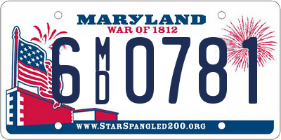MD license plate 6MD0781