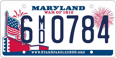 MD license plate 6MD0784