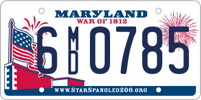 MD license plate 6MD0785