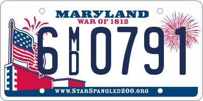 MD license plate 6MD0791