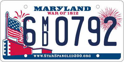 MD license plate 6MD0792