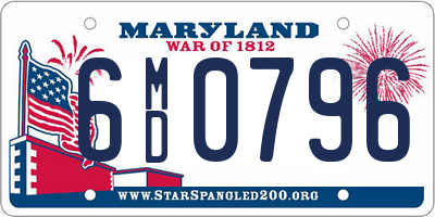 MD license plate 6MD0796