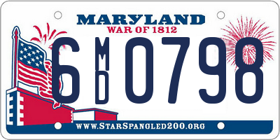 MD license plate 6MD0798