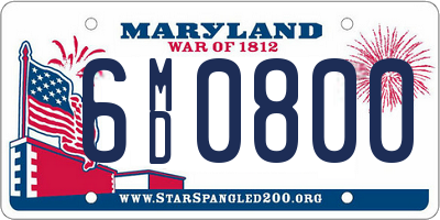 MD license plate 6MD0800